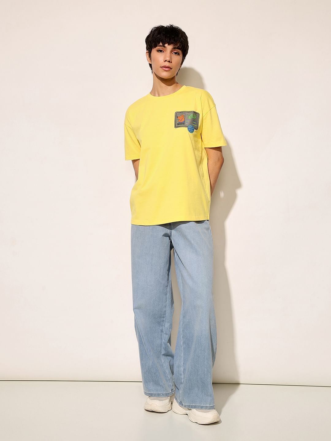 Yellow Cotton Oversized T-Shirt