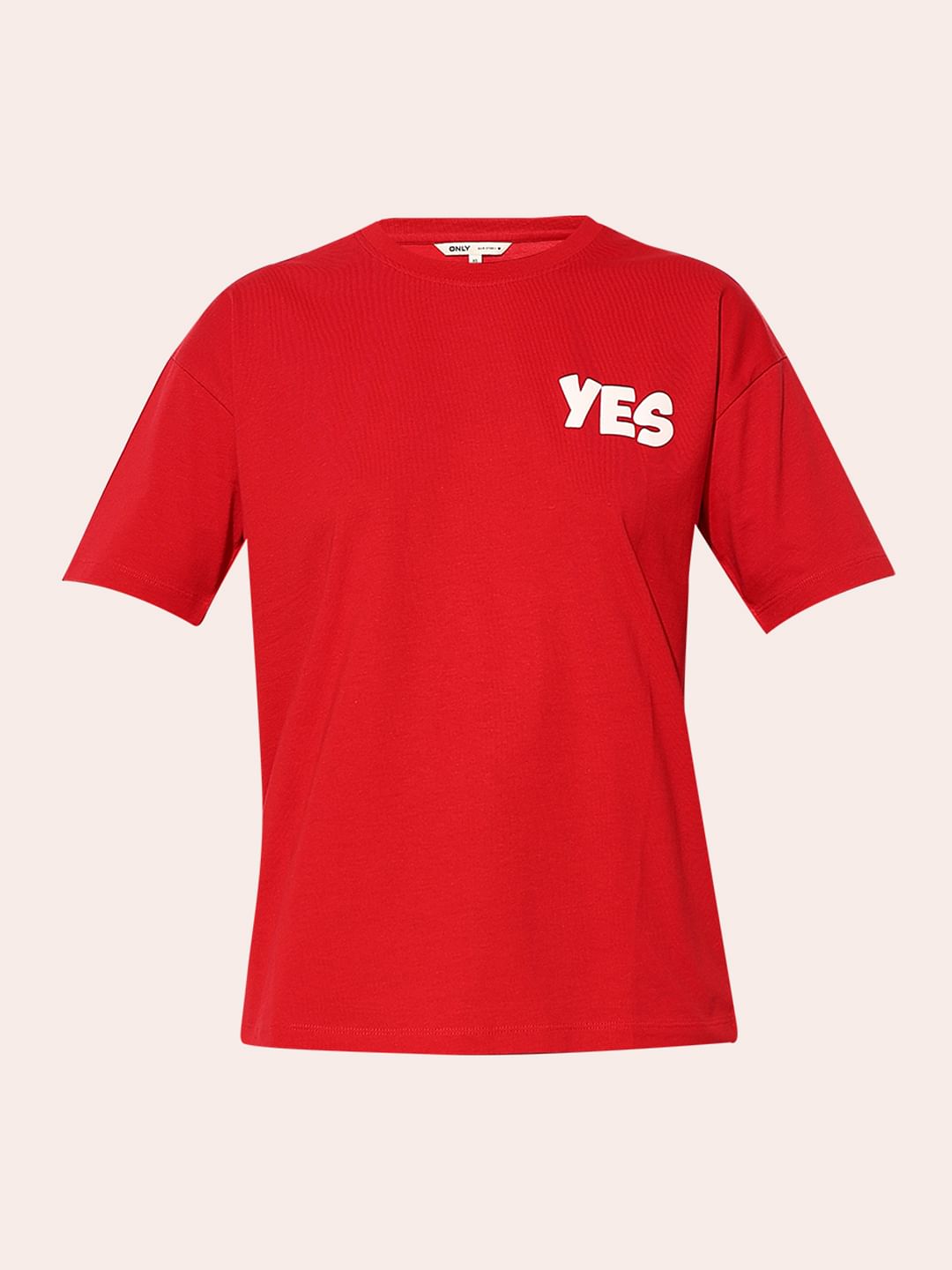 Red Printed Cotton T-Shirt