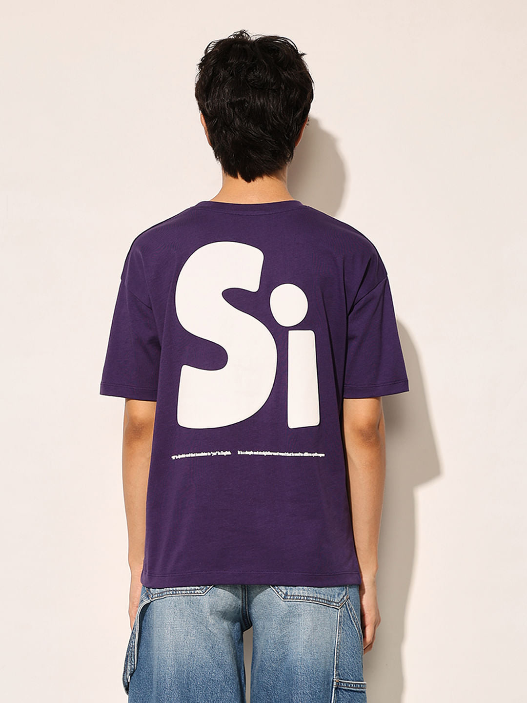Purple Printed Cotton T-Shirt