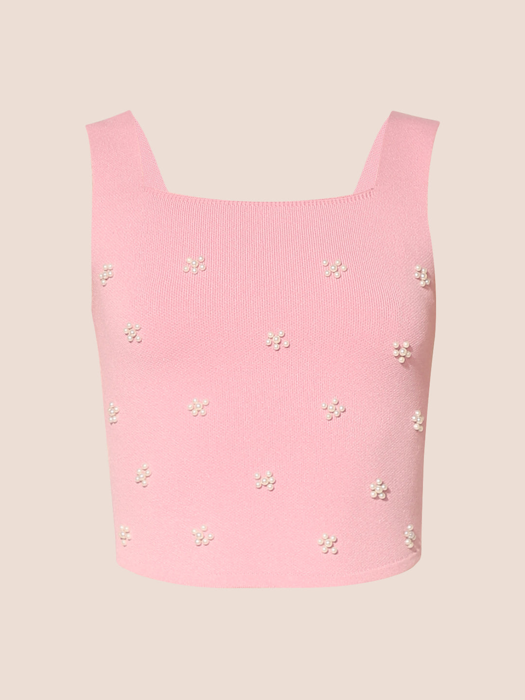 Pink Embellished Knit Top