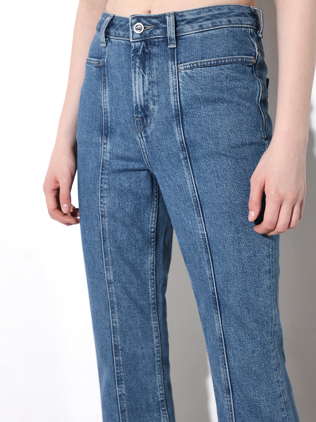 Blue High Rise Flared Jeans