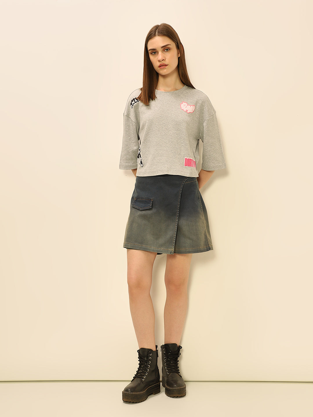 Dirty Pote Grey Boxy Fit T-shirt