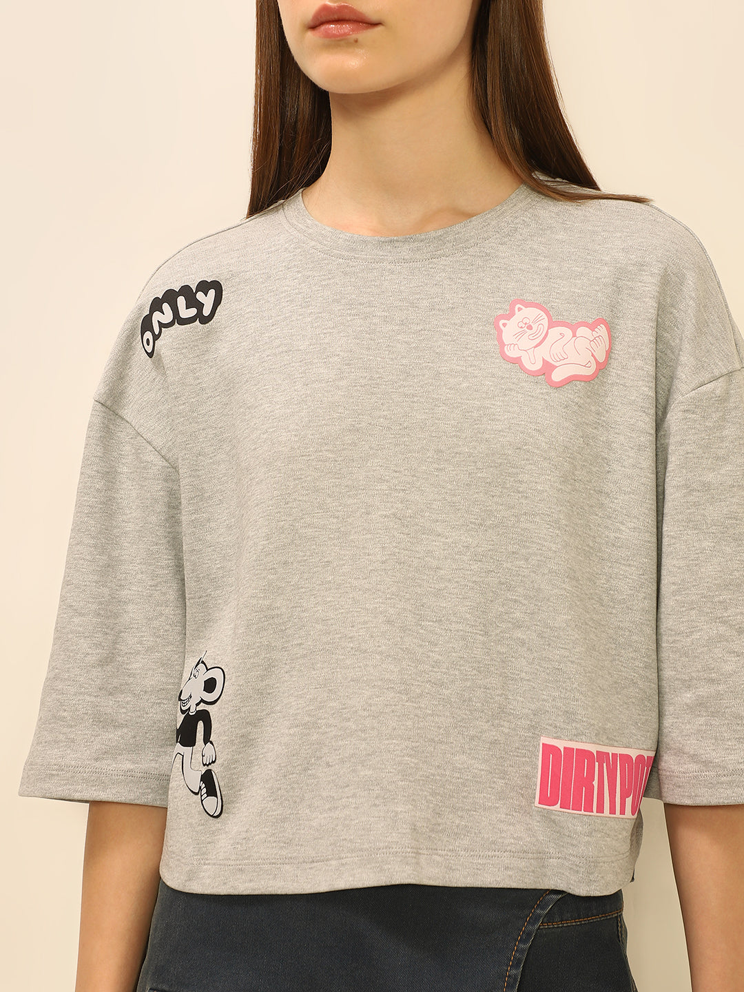 Dirty Pote Grey Boxy Fit T-shirt