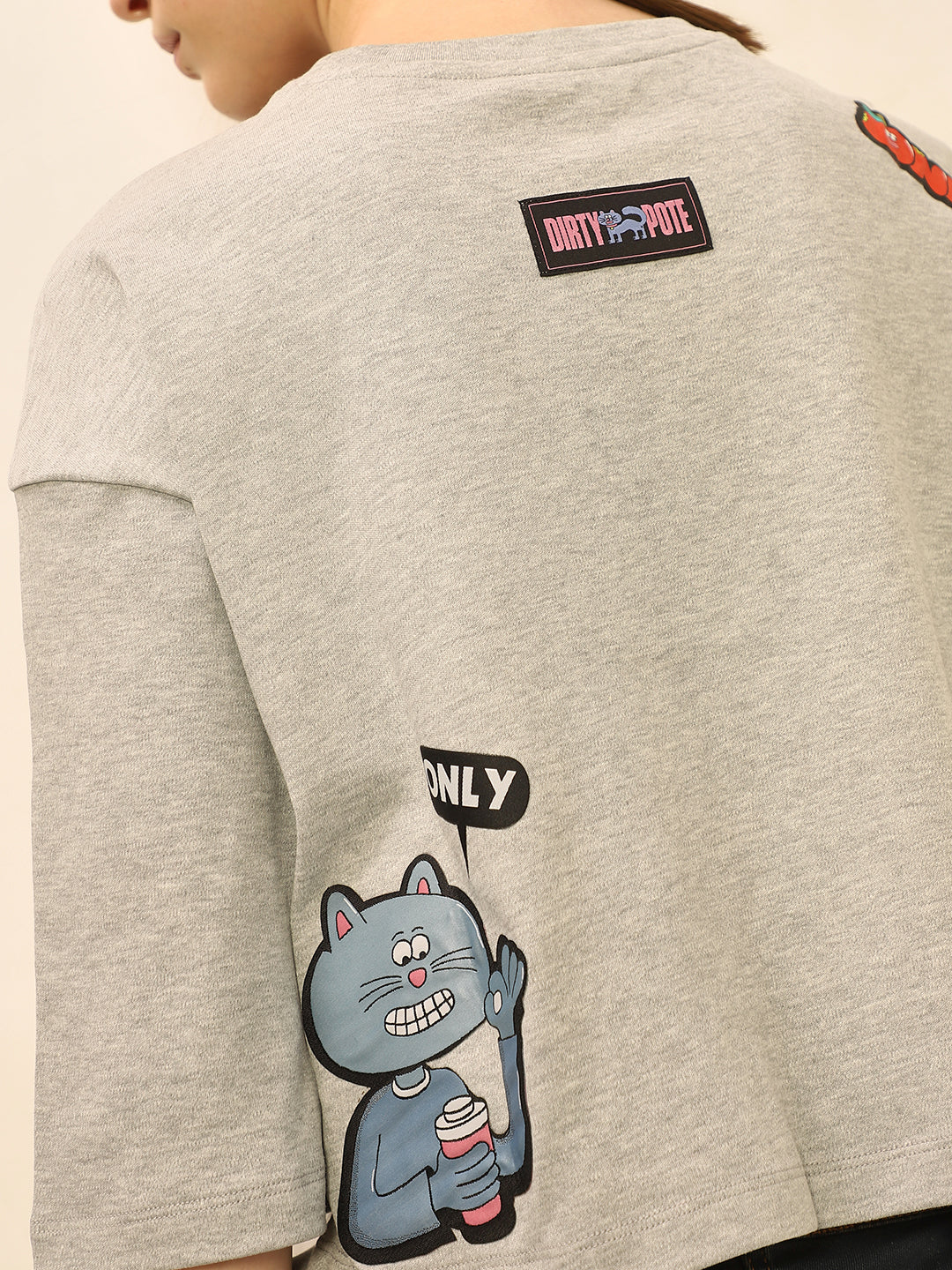 Dirty Pote Grey Boxy Fit T-shirt