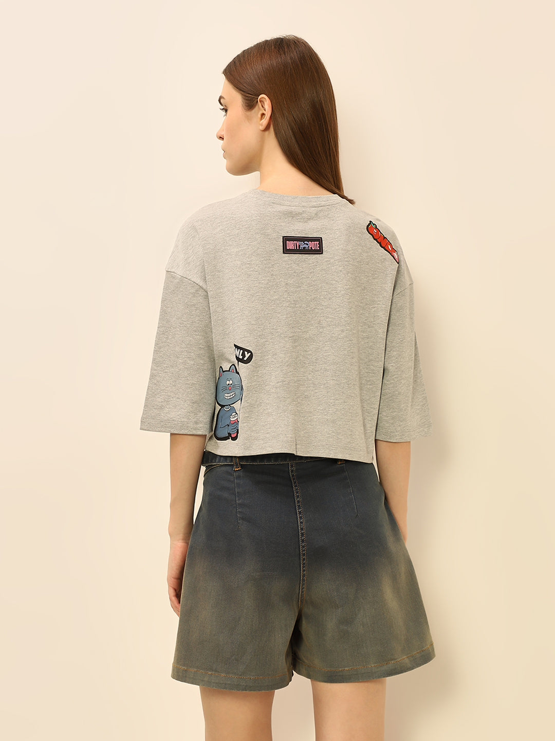 Dirty Pote Grey Boxy Fit T-shirt