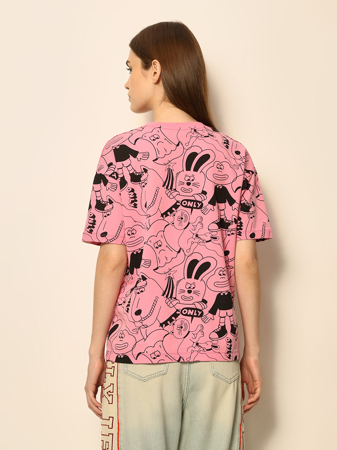 Dirty Pote Pink Printed Cotton T-shirt