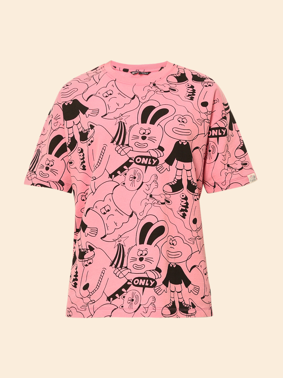 Dirty Pote Pink Printed Cotton T-shirt
