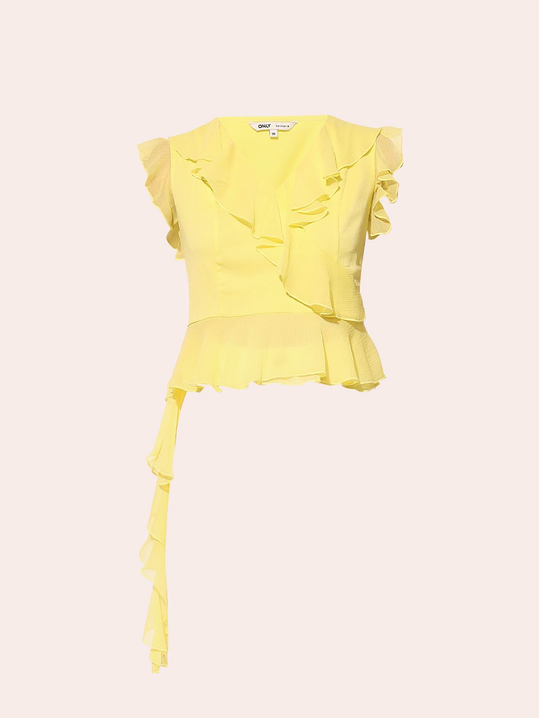 Yellow Frill Trim Top