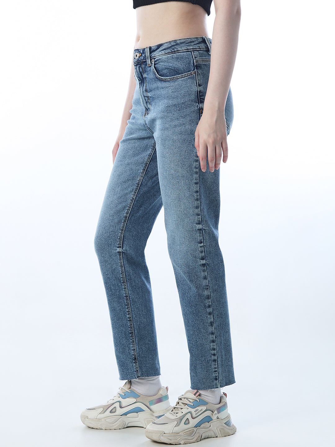 Straight Fit High Rise Jeans