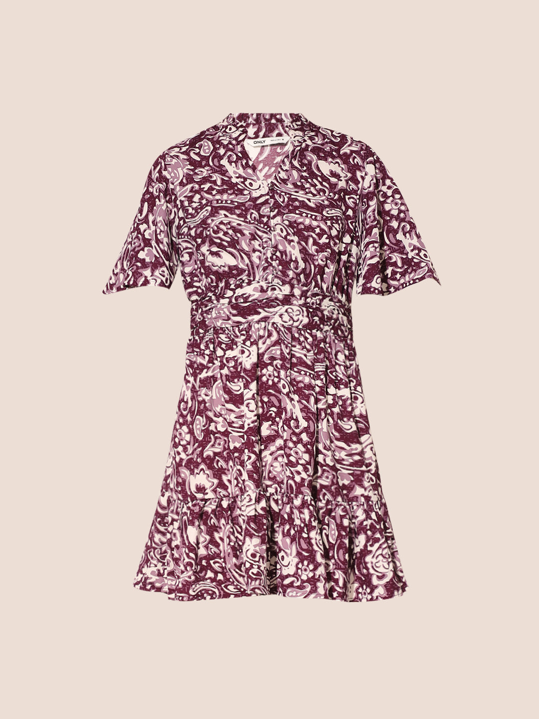 Purple Printed Shirt Dress