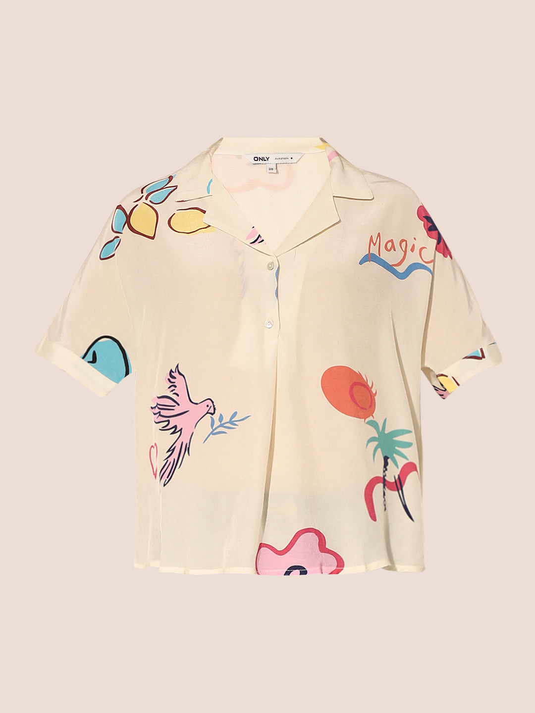 White Printed Viscose Shirt