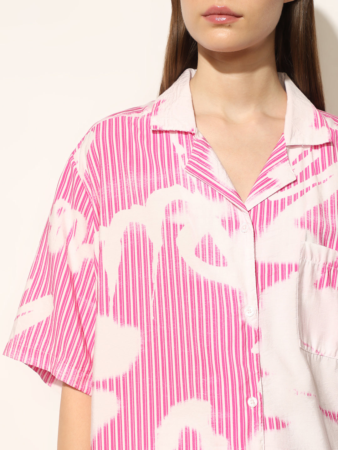 Pink Striped Oversized Shirt