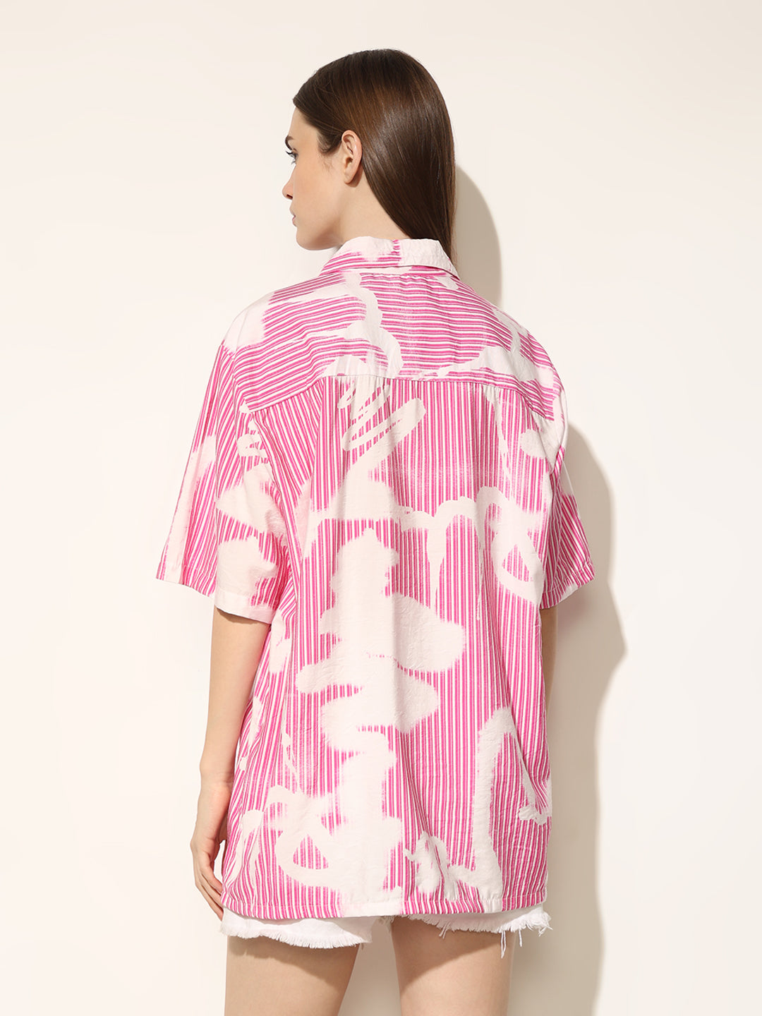 Pink Striped Oversized Shirt