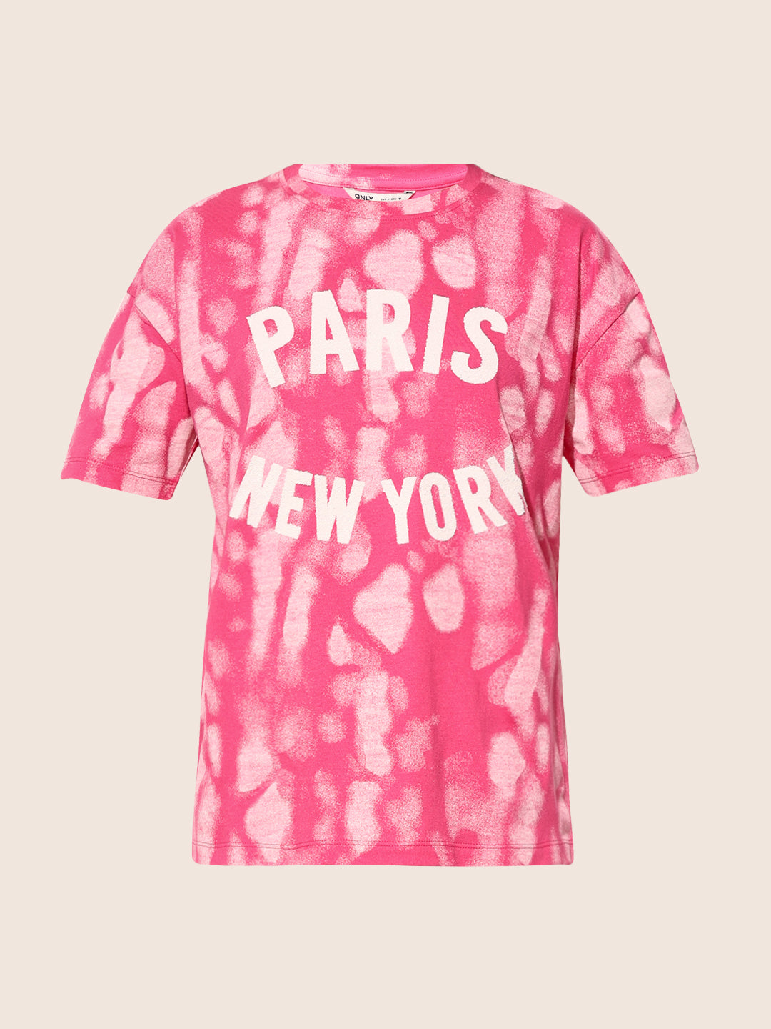 Pink Printed Cotton T-shirt