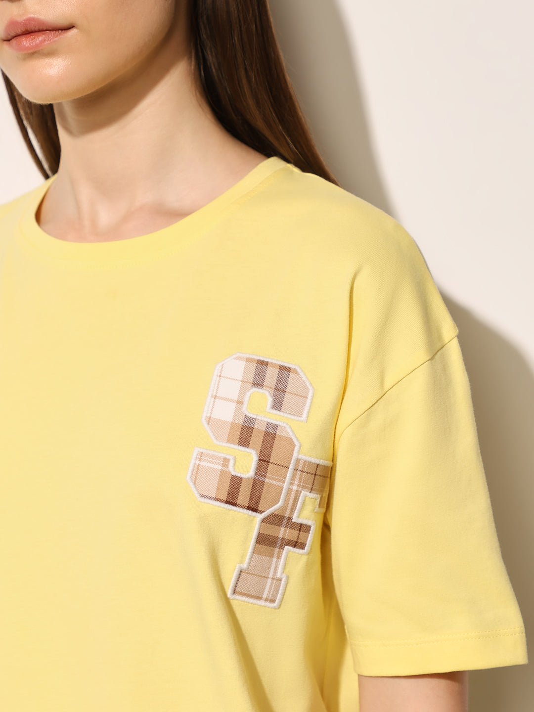 Yellow Printed Cotton T-shirt
