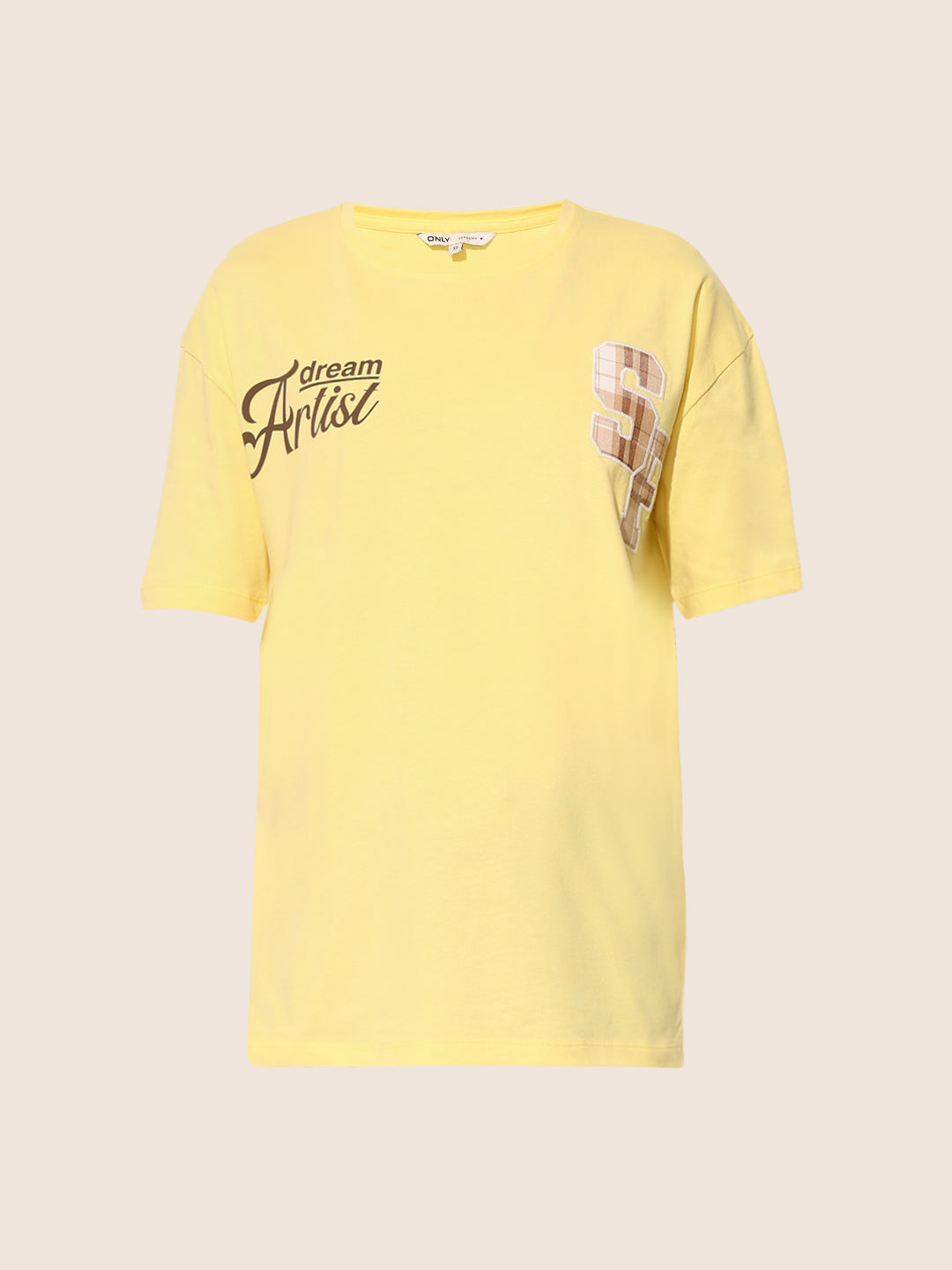 Yellow Printed Cotton T-shirt