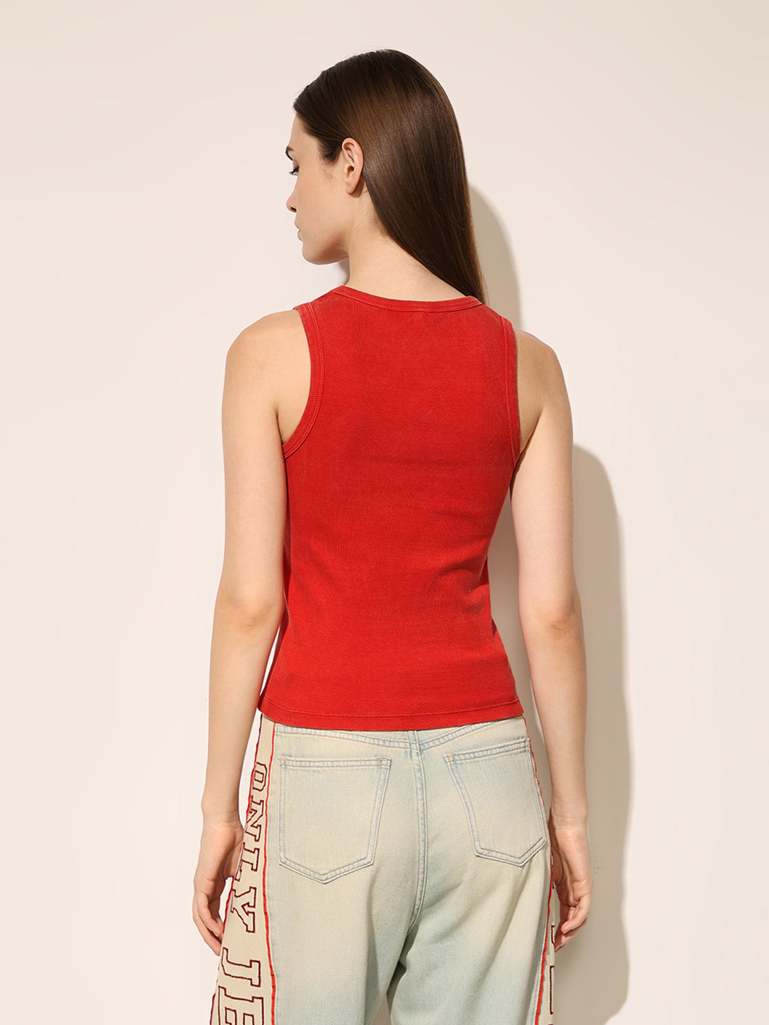 Red Fitted Vest Top