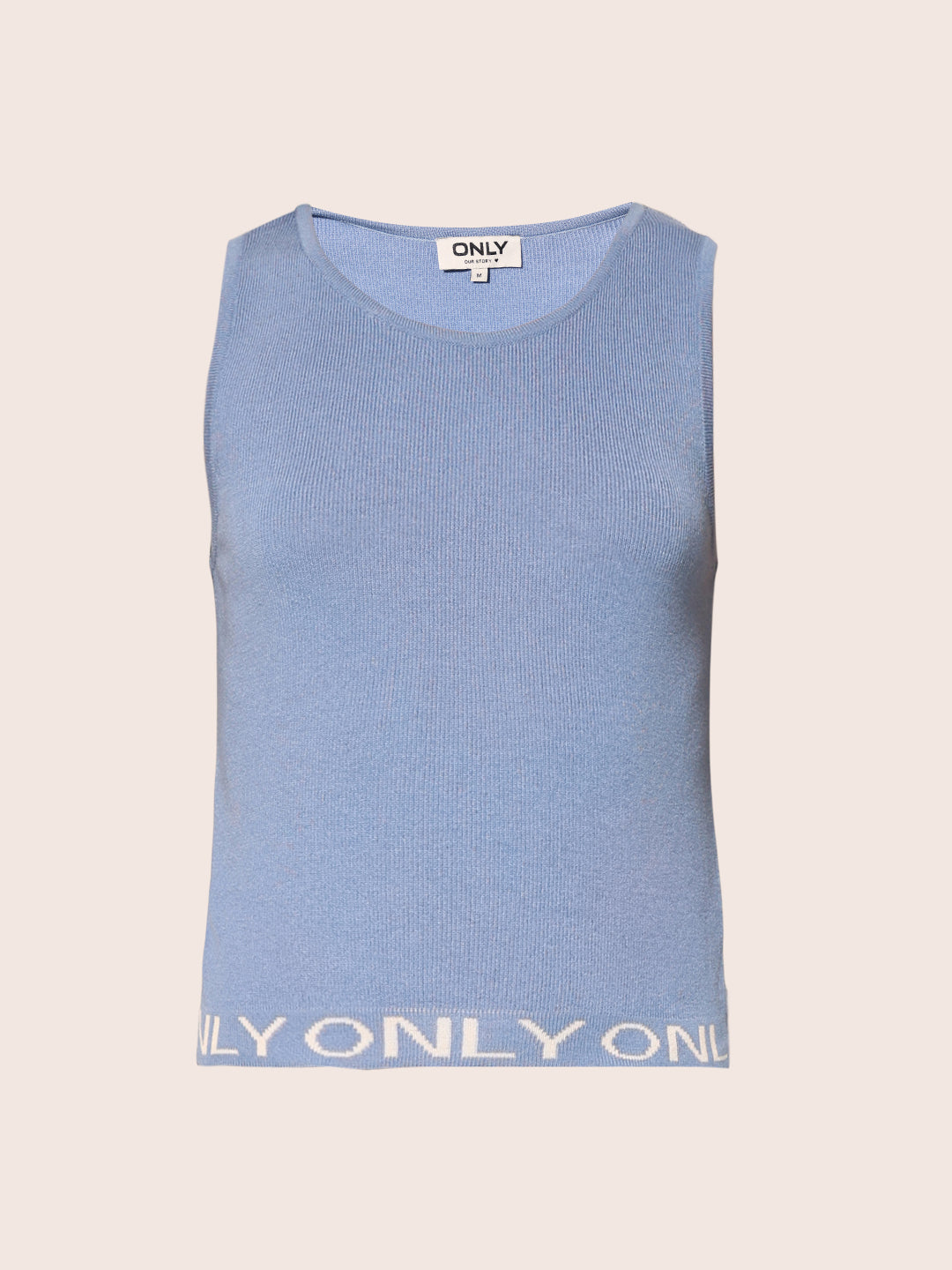 Blue Fitted Knit Vest Top