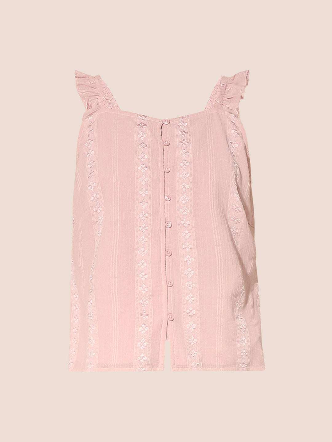 Pink Dobby Strap Top