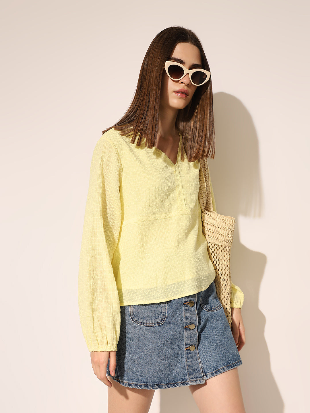 Yellow Textured Top
