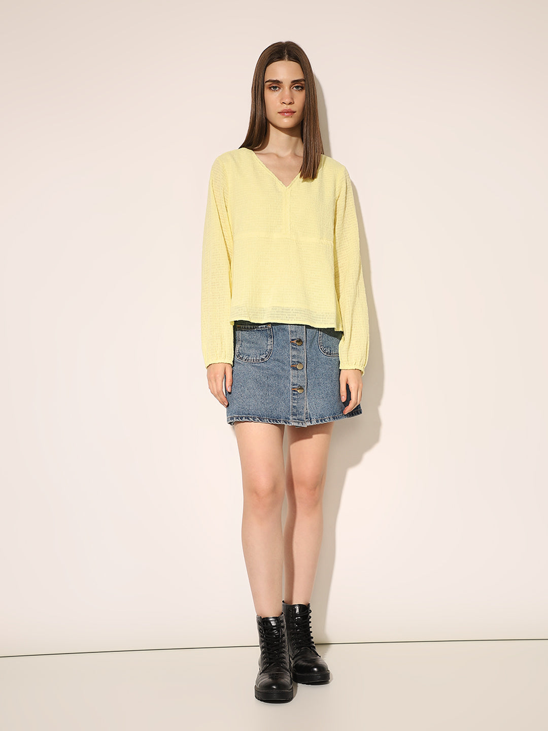 Yellow Textured Top
