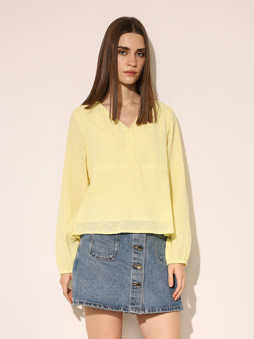 Yellow Textured Top