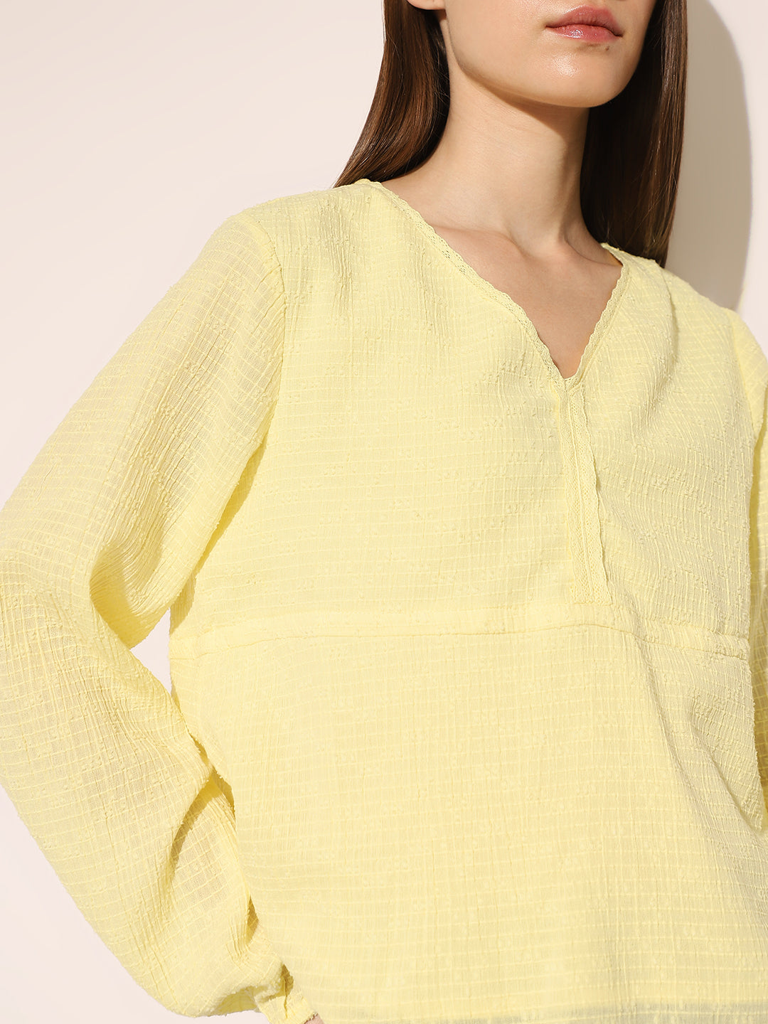 Yellow Textured Top