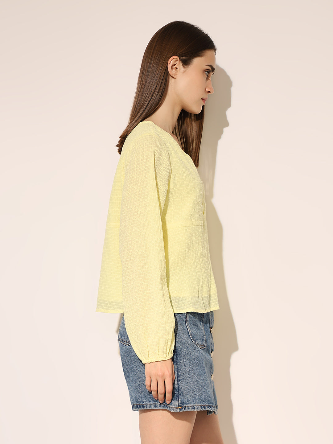 Yellow Textured Top