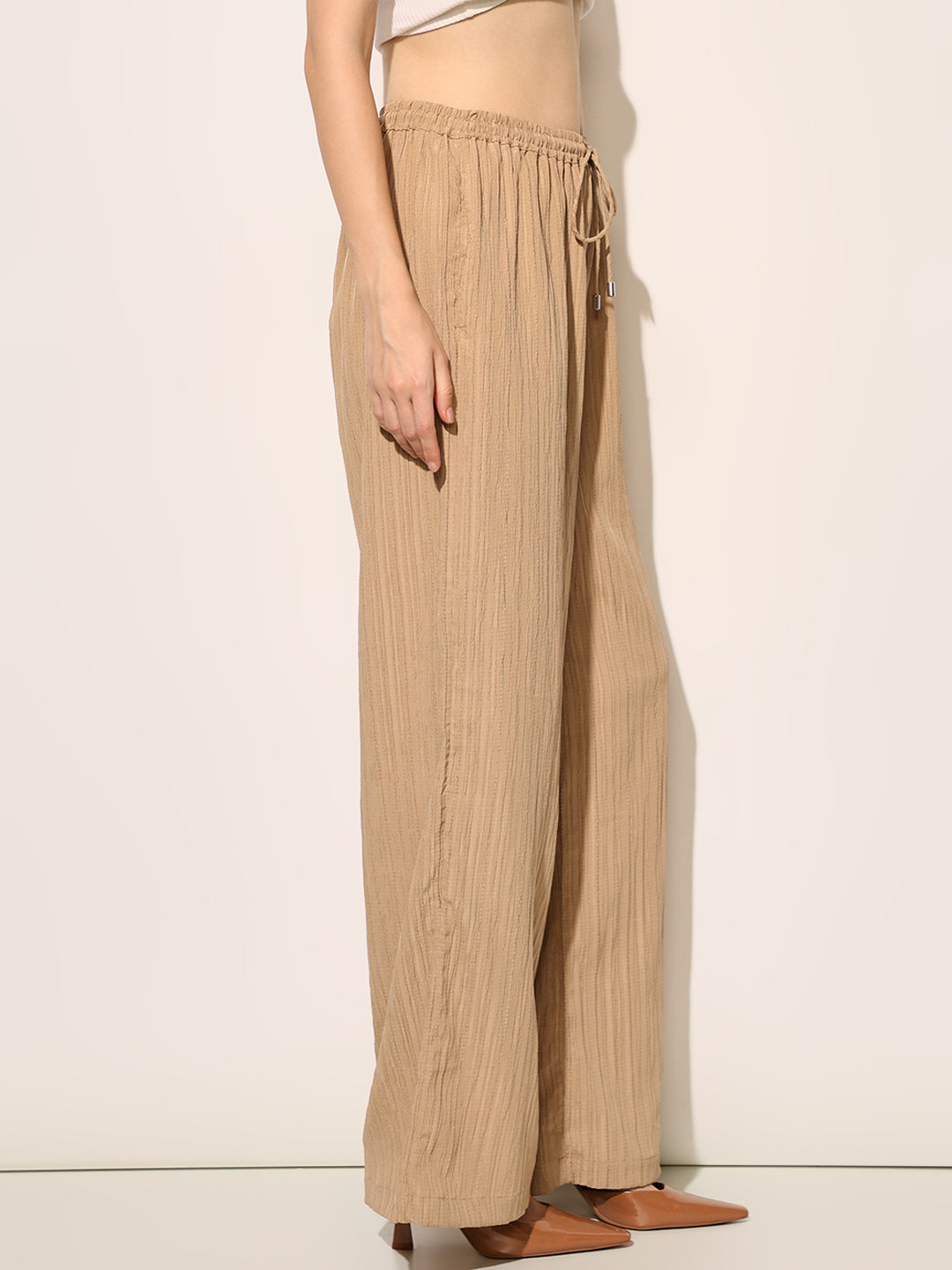 Brown High Rise Flared Pants