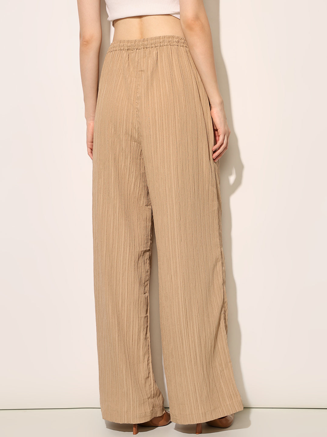 Brown High Rise Flared Pants