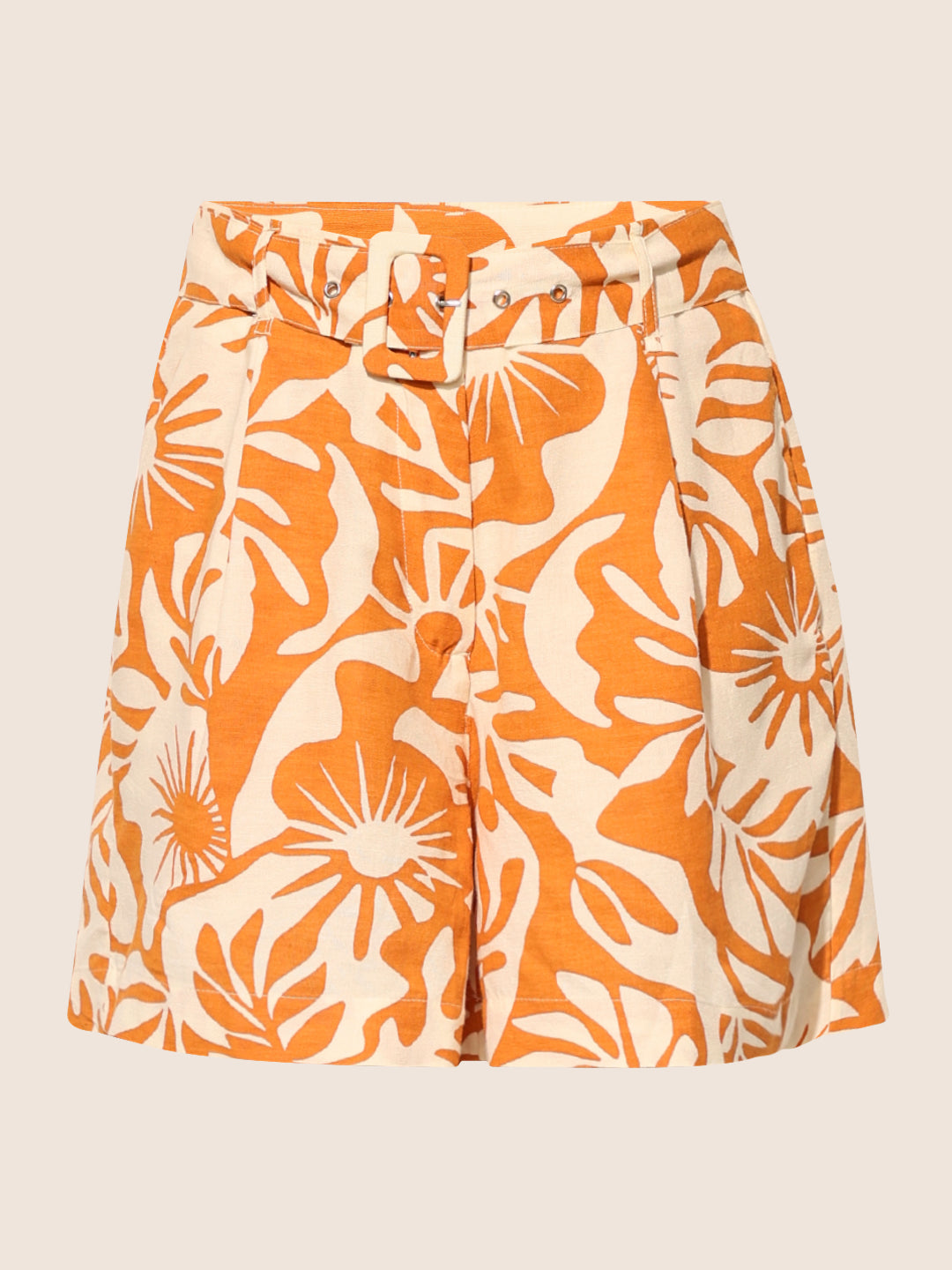 Orange Printed Shorts