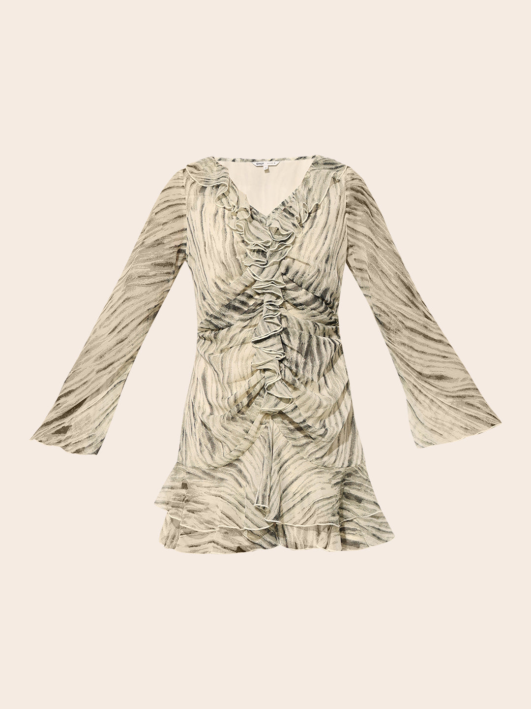 Grey Printed Mesh Dress