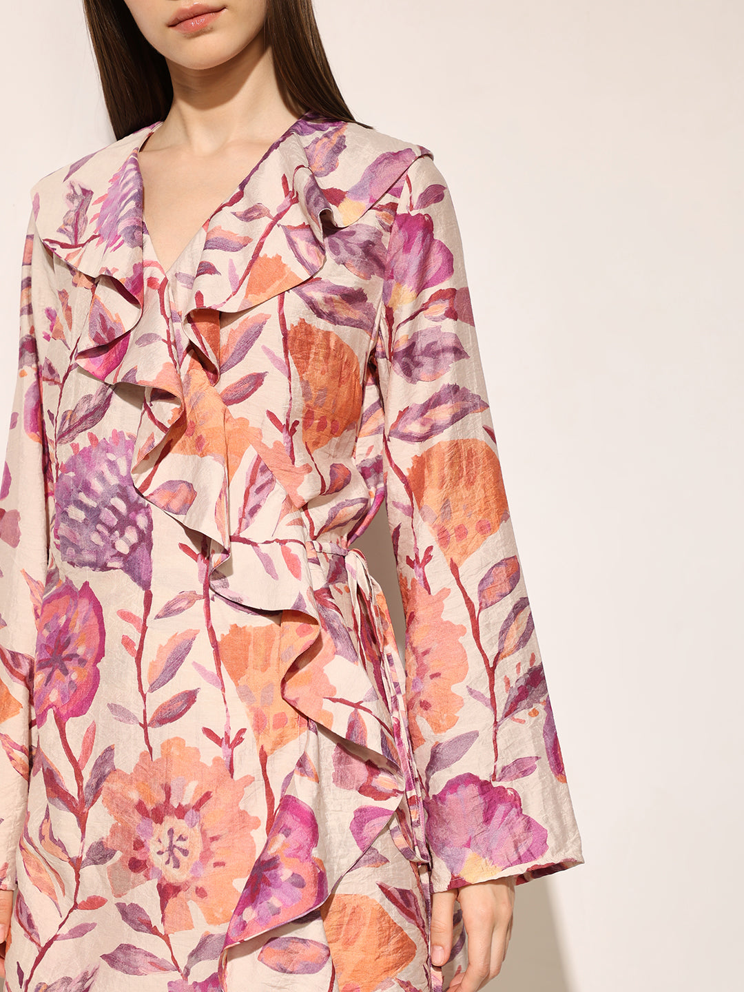 Multi-Colour Printed Flounce Dress