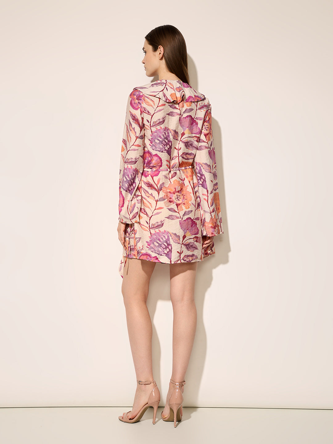 Multi-Colour Printed Flounce Dress