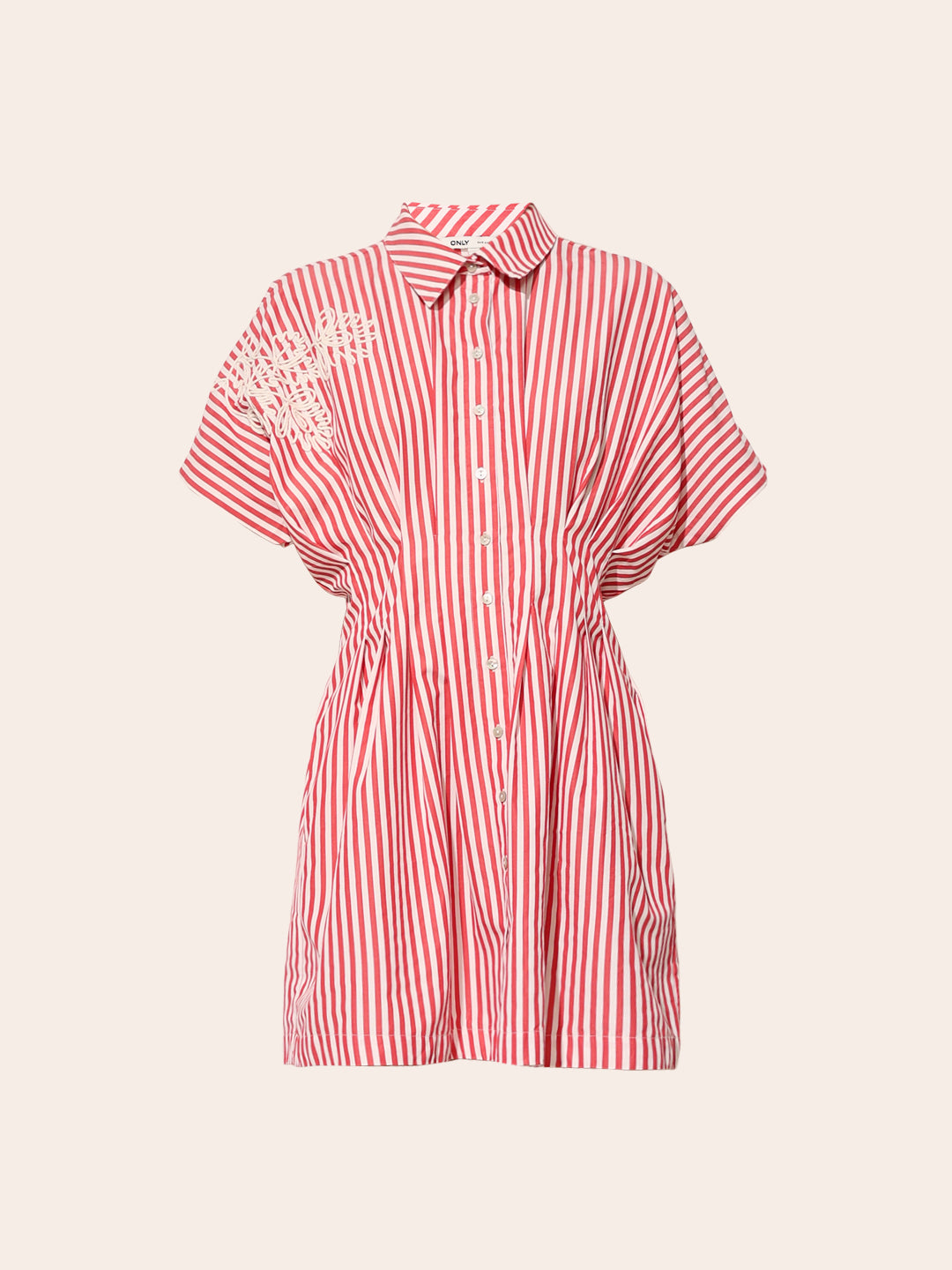 Pink Striped Shirt Dress