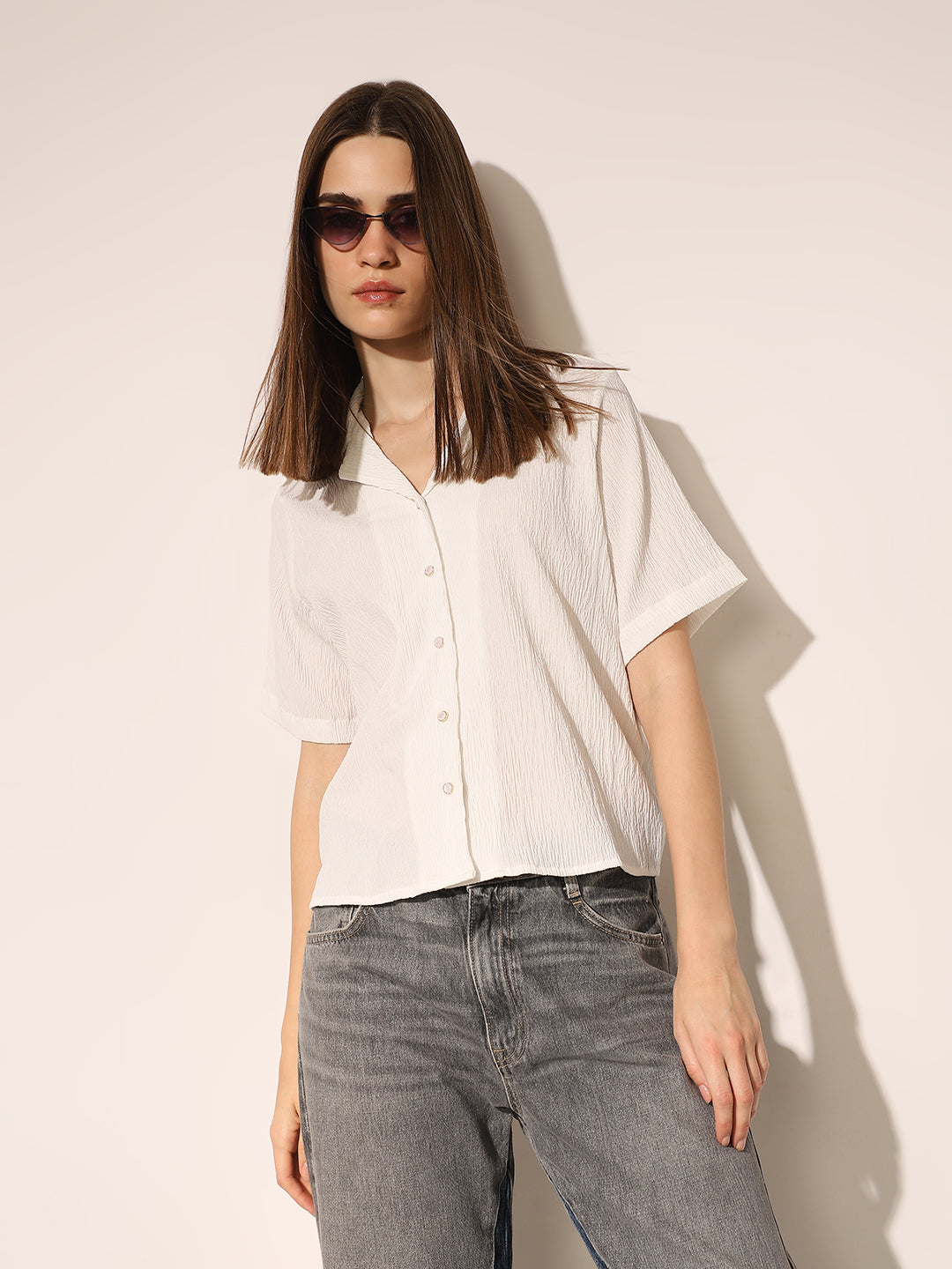 White Textured Shirt