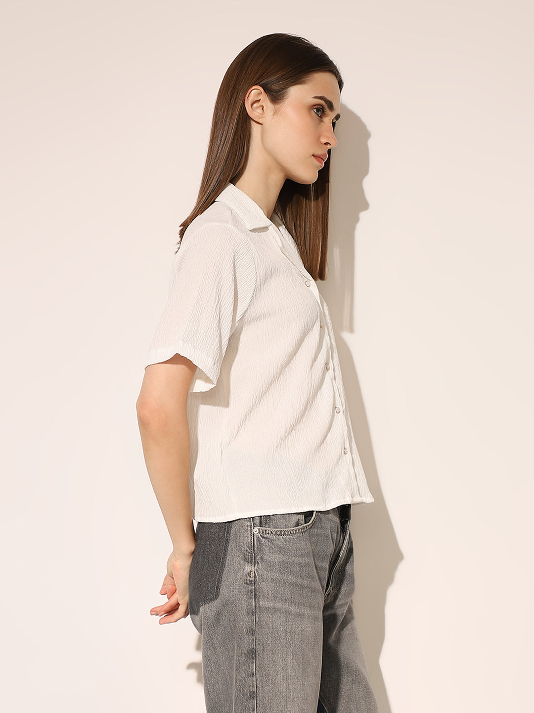 White Textured Shirt