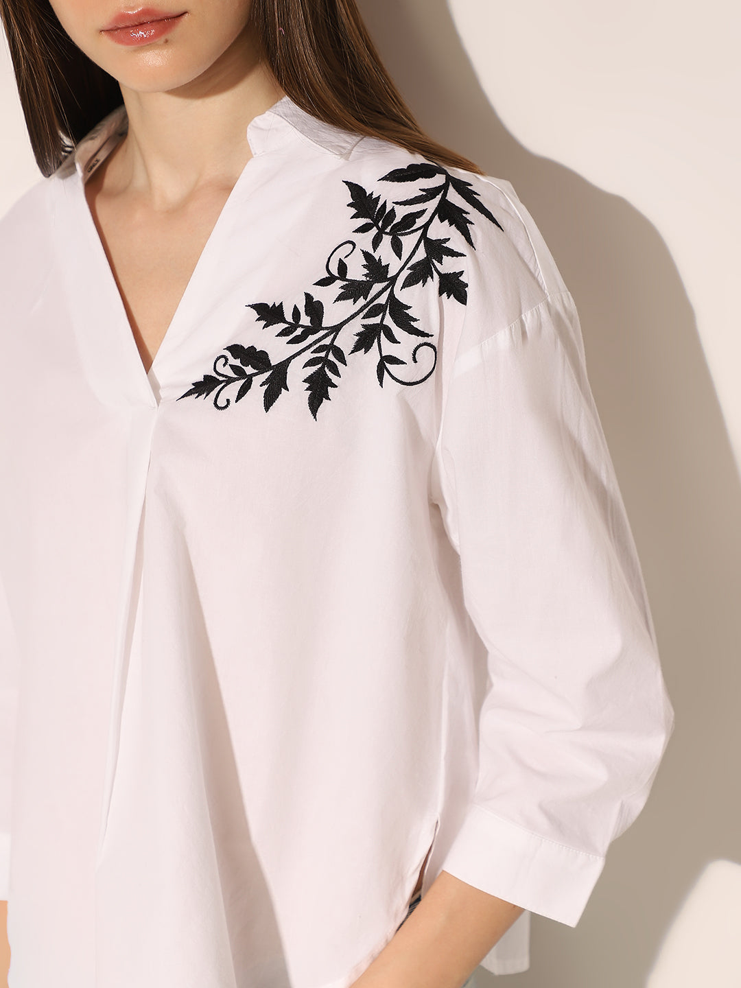 White Printed Cotton Shirt