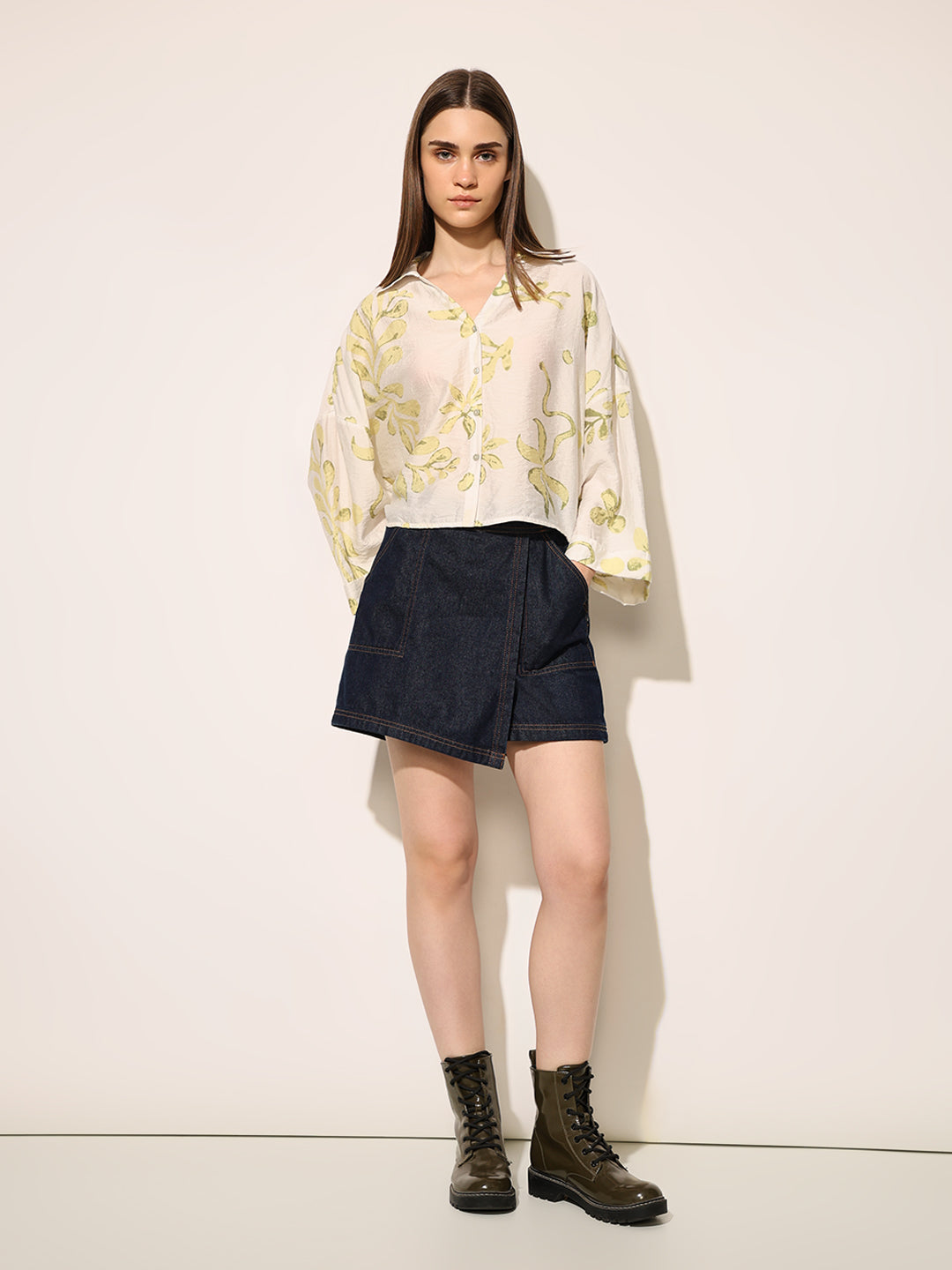 White Printed Viscose Shirt