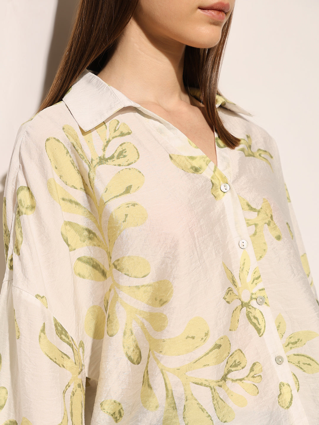 White Printed Viscose Shirt