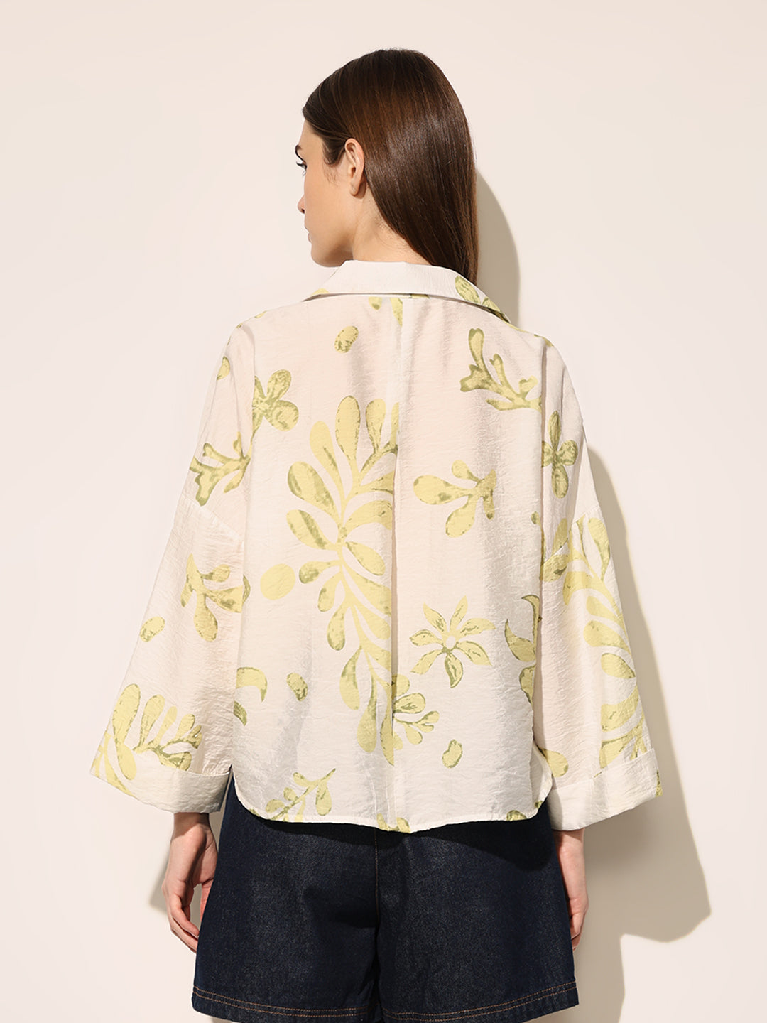 White Printed Viscose Shirt