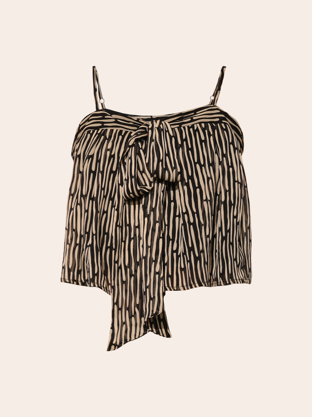 Black Printed Strappy Top