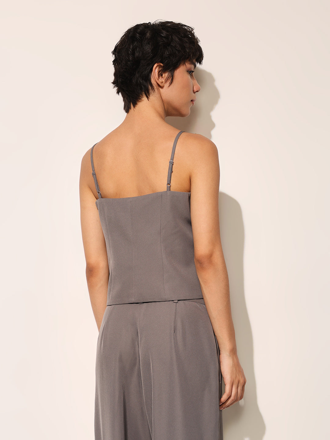 Grey Co-ord Set Strappy Top