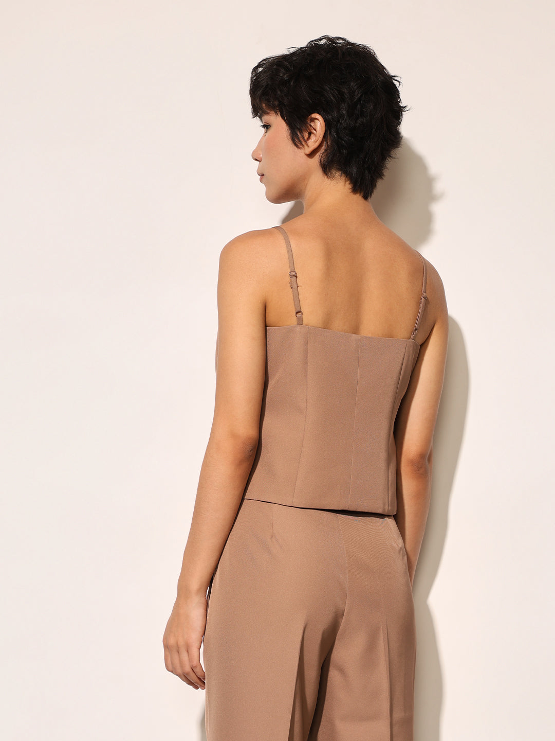 Tan Co-ord Set Strappy Top