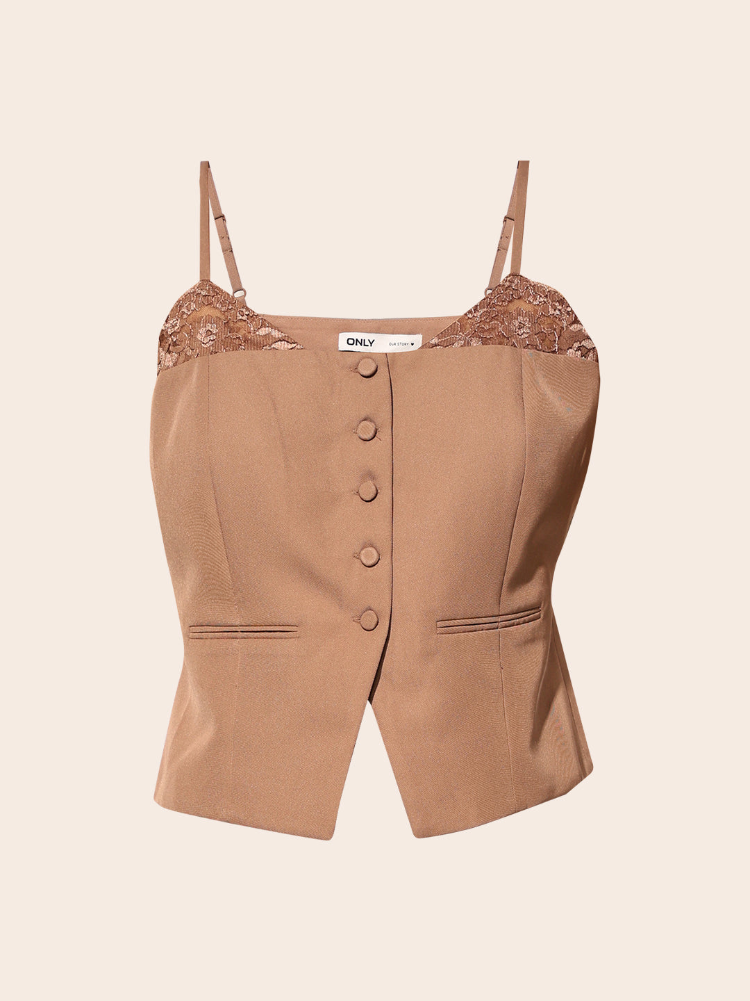 Tan Co-ord Set Strappy Top