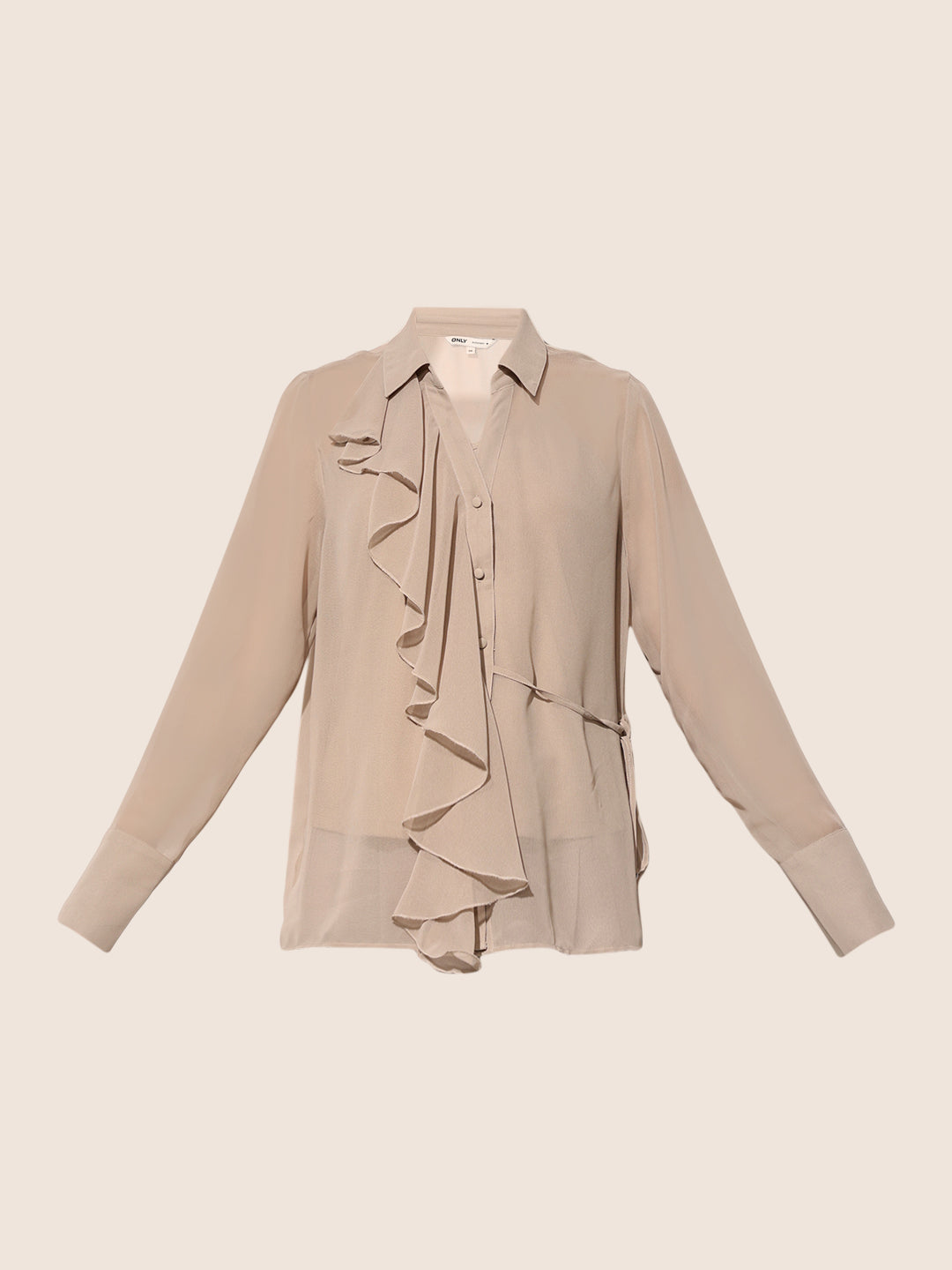 Grey Asymmetric Chiffon Shirt