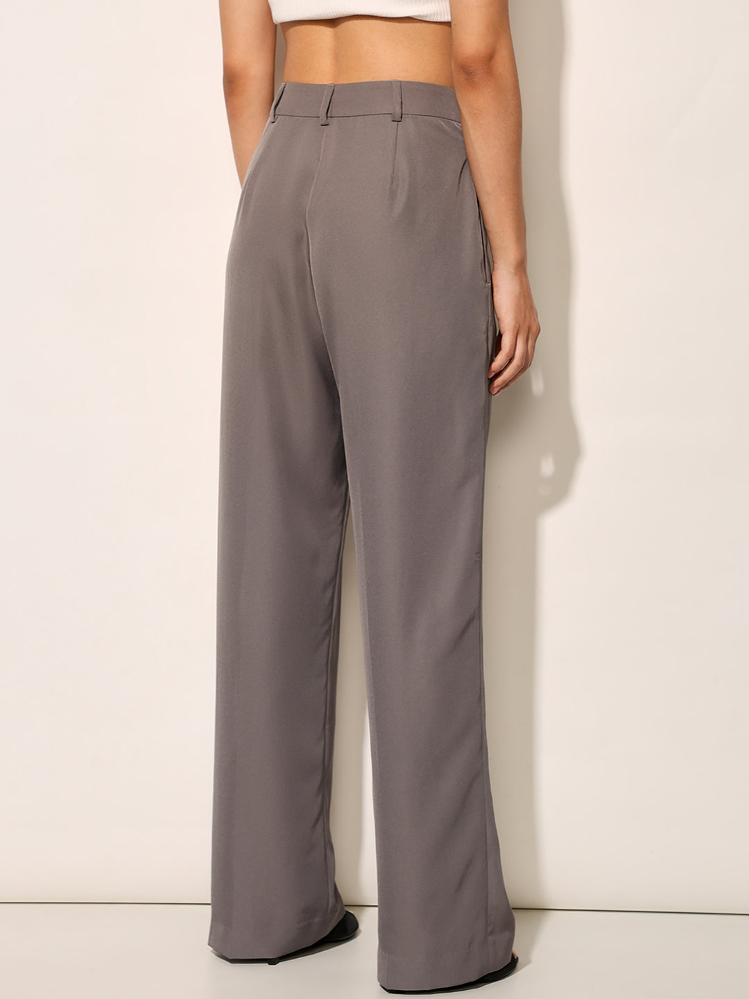 Grey Straight Fit Co-ord Set Pants