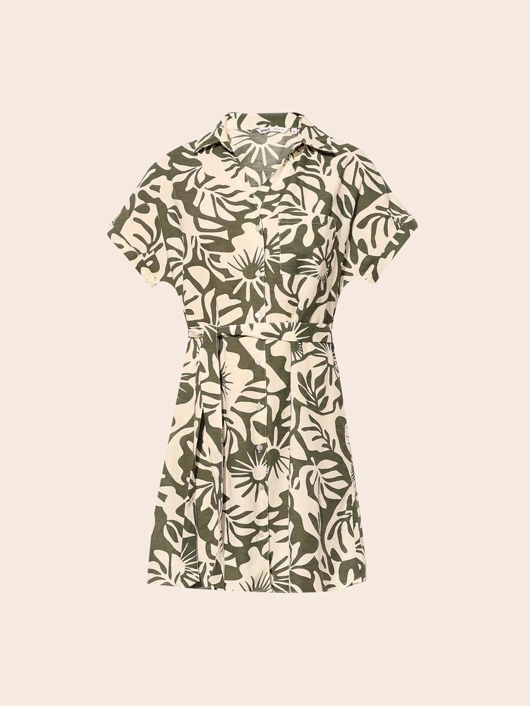 Green Printed Shirt Dress