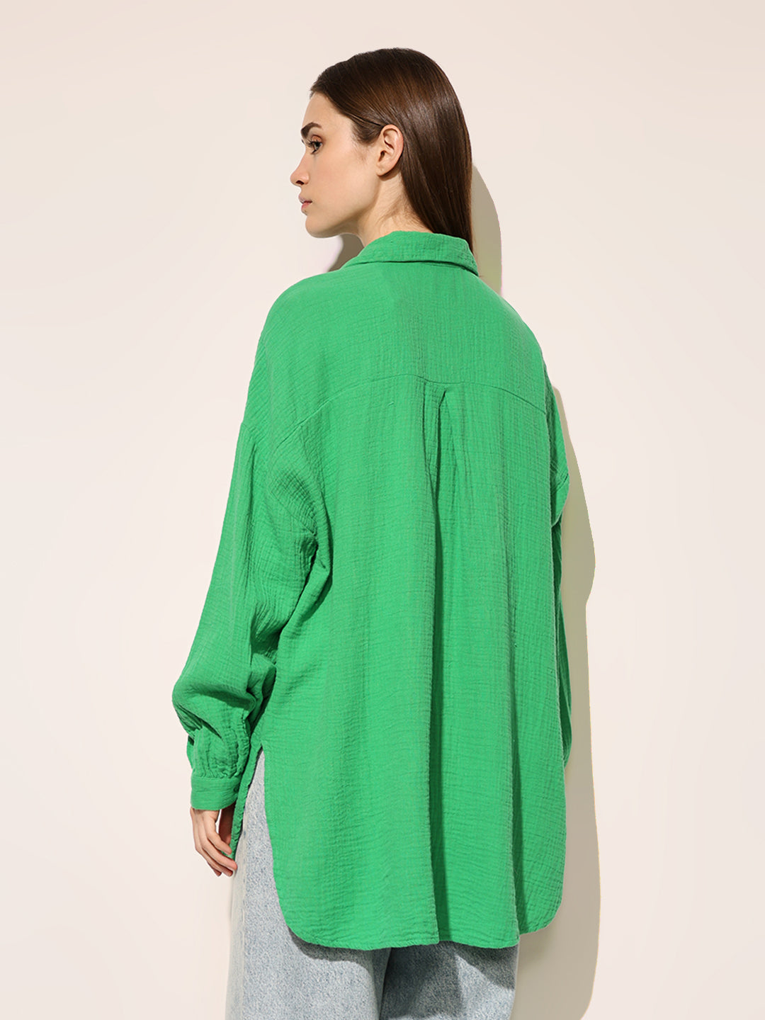 Green Organic Cotton Oversized Shirt