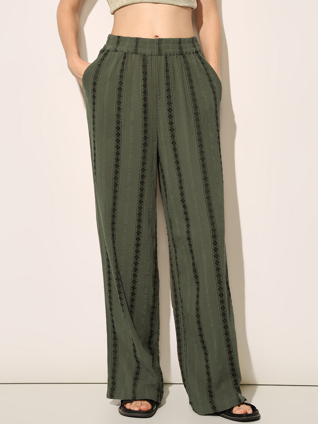 Green Wide Leg Pants